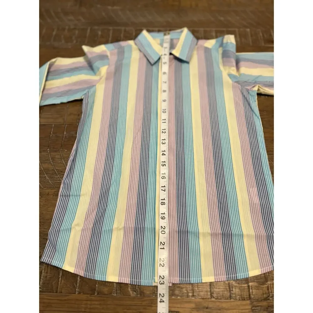 Wonder Nation Boys Button Down Shirt Size 8 Long Sleeve Colorful Dress Shirt